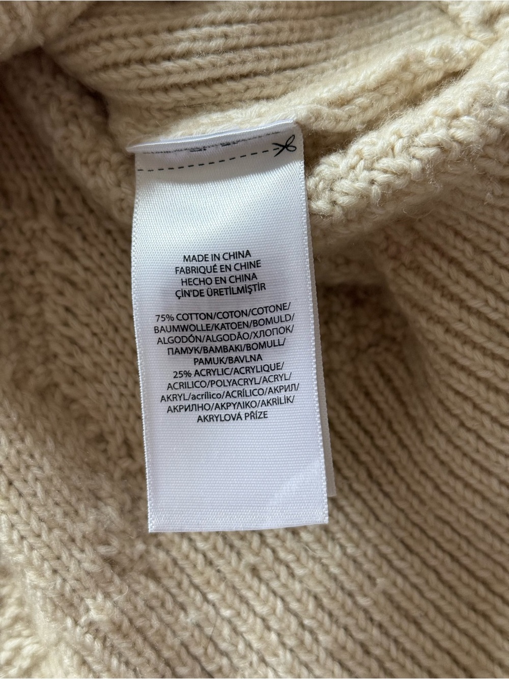 Polo Ralph Lauren Cream Ivory Cable Knit Crewneck Sweater XL - Picture 8 of 12